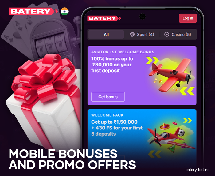 Bonus offers in the Batery mobile app 