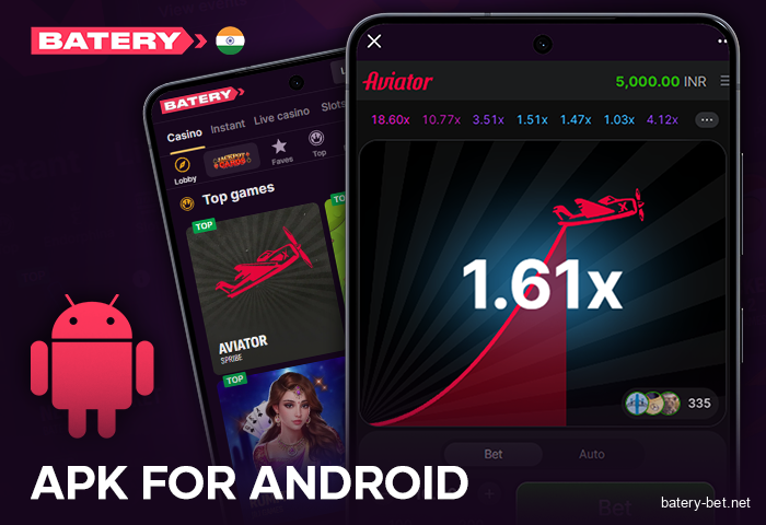 Download the Batery APK app for betting on Aviator online