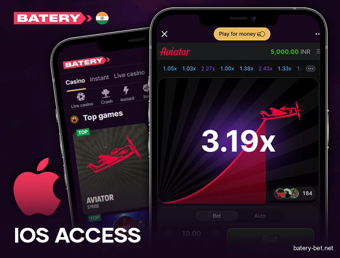  Play Aviator online via the Batery app on iOS