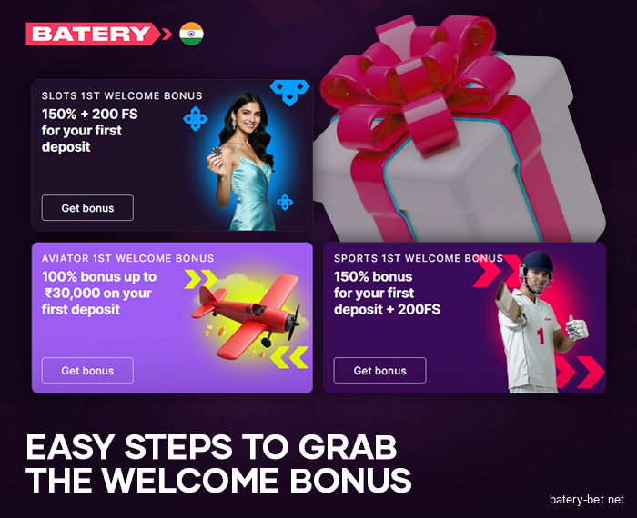 How to get a welcome bonus at Batery India online casino
